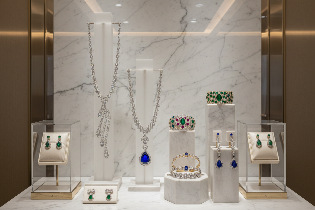 Beautiful jewelry collection display