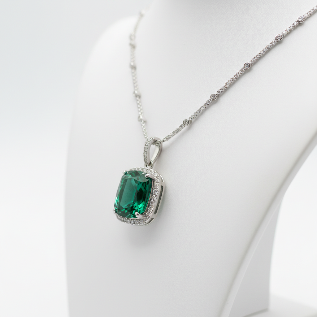 Emerald pendant necklace